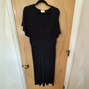 LOFT Elegant Black Midi Dress